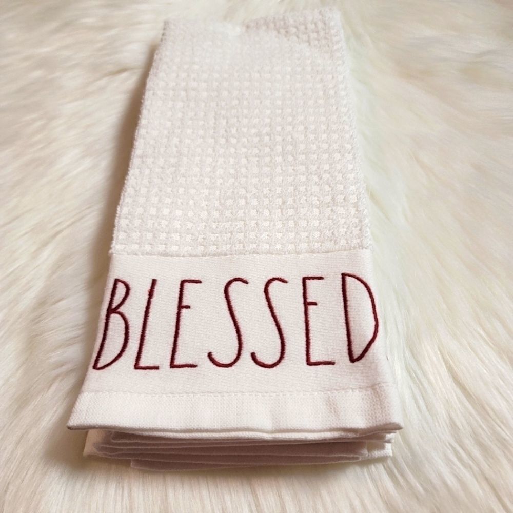 Rae Dunn  BLESSED Kitchen towels set of 2.  16in. X  26in.